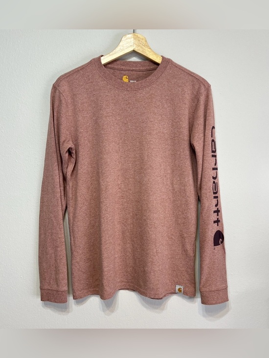 Carhartt Tops - Carhartt Womens XS 0-2 Long Sleeve T-Shirt Rose Tint Pink Long Sleeve Logo Soft